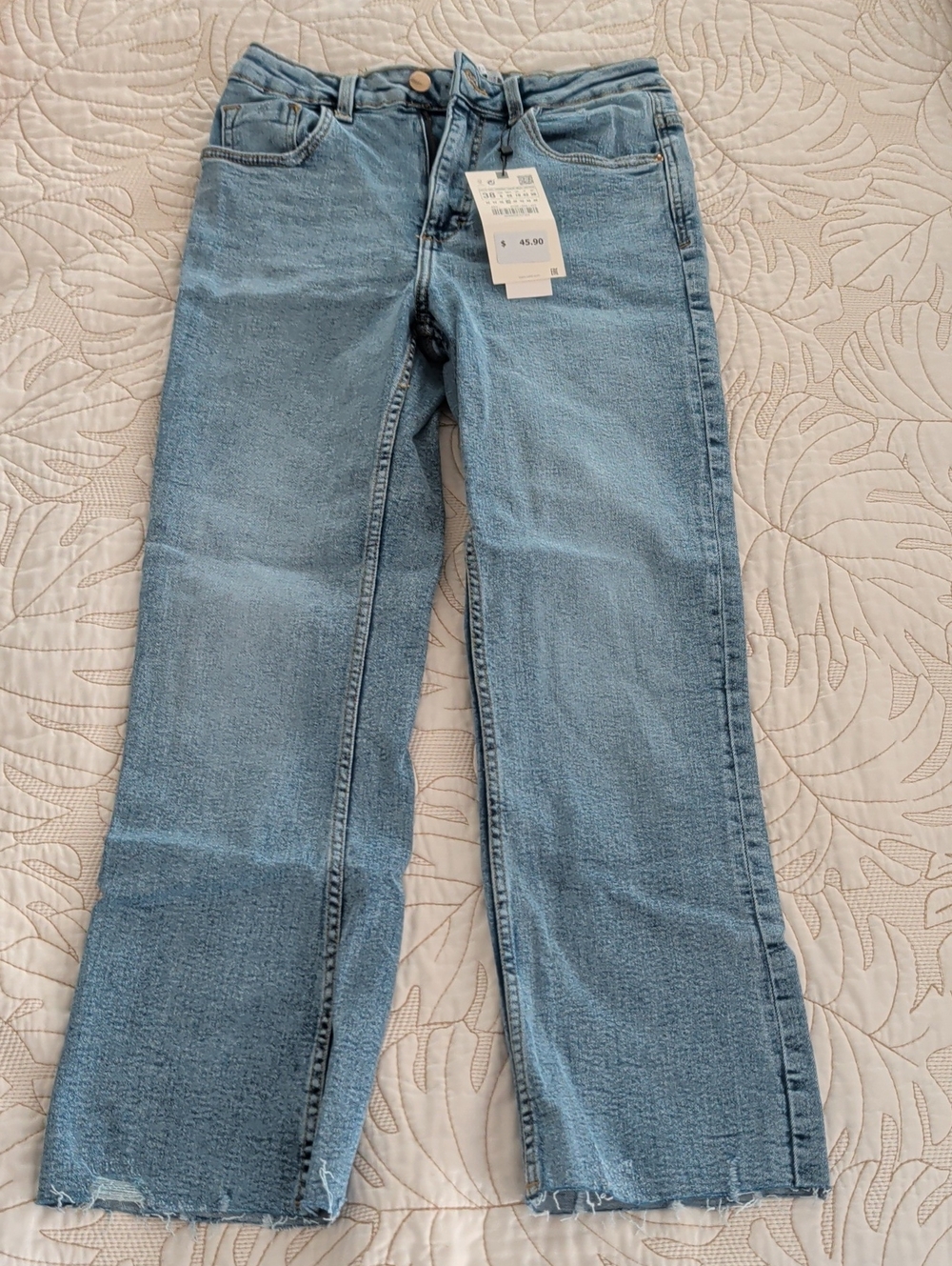 Light Blue Zara Women's Straight-Leg Jeans